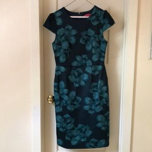 Betsey Johnson teal green floral dress